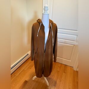 Elesol Brown Hooded Sweatshirt casual zip up